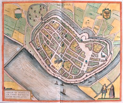 Deventer, Pays-Bas - dans "Civitates Orbis Terrarum" de Georg Braun, Cologne 1617 - Georg Braun