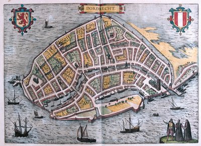 Dordrecht, Pays-Bas - dans "Civitates Orbis Terrarum" de Georg Braun, Cologne 1617 - Georg Braun