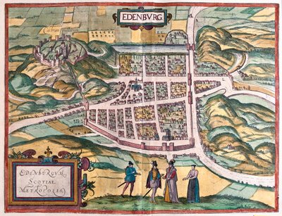 Edinburg - Écosse, dans "Civitates Orbis Terrarum" de Georg Braun, Cologne 1617 - Georg Braun