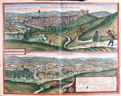 Eisenstadtt, Allemagne - Mannersdorf, Autriche - dans "Civitates Orbis Terrarum" de Georg Braun, Cologne 1617 - Georg Braun