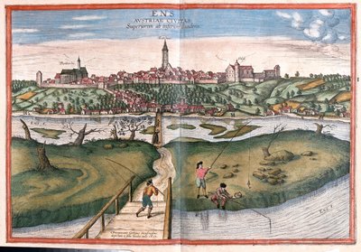 Enns, Autriche - dans "Civitates Orbis Terrarum" de Georg Braun, Cologne 1617 - Georg Braun