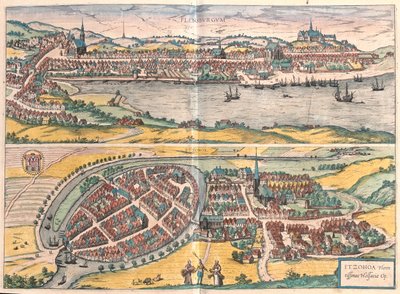 Flensburg - Itzehoe, Allemagne - dans "Civitates Orbis Terrarum" de Georg Braun, Cologne 1617 - Georg Braun