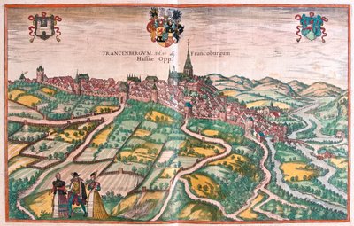 Frankenberg, Pays-Bas - dans "Civitates Orbis Terrarum" de Georg Braun, Cologne 1617 - Georg Braun
