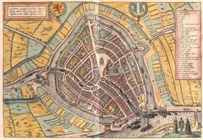Goude, Pays-Bas - dans "Civitates Orbis Terrarum" de Georg Braun, Cologne 1617 - Georg Braun