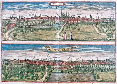 Hildescheim, Allemagne - dans "Civitates Orbis Terrarum" de Georg Braun, Cologne 1617 - Georg Braun