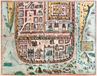 Jérusalem, Israël - dans "Civitates Orbis Terrarum" de Georg Braun, Cologne 1617 - Georg Braun