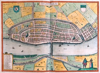 Kampen et la rivière Ysel, Pays-Bas - dans "Civitates Orbis Terrarum" de Georg Braun, Cologne 1617 - Georg Braun
