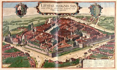 Leipzig (Lipsia), Allemagne - dans "Civitates Orbis Terrarum" de Georg Braun, Cologne 1617 - Georg Braun