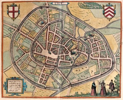 Lier, Belgique - dans "Civitates Orbis Terrarum" de Georg Braun, Cologne 1617 - Georg Braun
