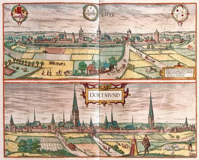 Lippe - Dortmud, Allemagne - dans "Civitates Orbis Terrarum" de Georg Braun, Cologne 1617 - Georg Braun