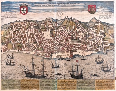 Lisbonne, Portugal - dans "Civitates Orbis Terrarum" de Georg Braun, Cologne 1617 - Georg Braun