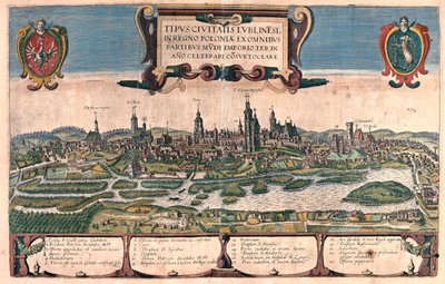Lublin, Pologne - dans "Civitates Orbis Terrarum" de Georg Braun, Cologne 1617 - Georg Braun