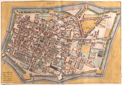 Lucques, Italie - dans "Civitates Orbis Terrarum" de Georg Braun, Cologne 1617 - Georg Braun