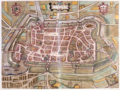Luneburg, Allemagne - dans "Civitates Orbis Terrarum" de Georg Braun, Cologne 1617 - Georg Braun