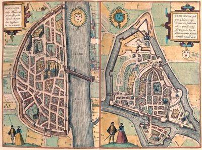 Macon - Chalons sur Saone, France - dans "Civitates Orbis Terrarum" de Georg Braun, Cologne 1617 - Georg Braun