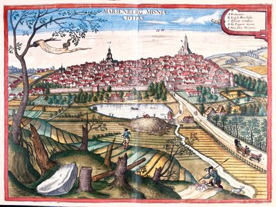 Marienberg, Allemagne - dans "Civitates Orbis Terrarum" de Georg Braun, Cologne 1617 - Georg Braun