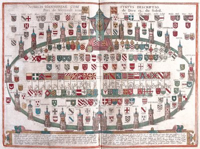 Mons, Belgique - dans "Civitates Orbis Terrarum" de Georg Braun, Cologne 1617 - Georg Braun