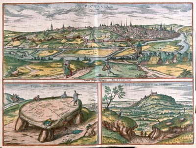 Montpellier, Tours et Poitiers, France - dans "Civitates Orbis Terrarum" de Georg Braun, Cologne 1617 - Georg Braun
