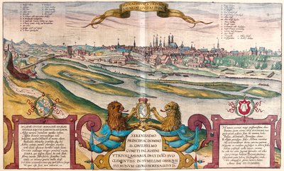 Munich, Allemagne - dans "Civitates Orbis Terrarum" de Georg Braun, Cologne 1617 - Georg Braun