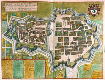 Nancy, France - dans "Civitates Orbis Terrarum" de Georg Braun, Cologne 1617 - Georg Braun