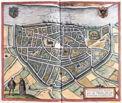 Nijmegen - Pays-Bas, dans "Civitates Orbis Terrarum" de Georg Braun, Cologne 1617 - Georg Braun