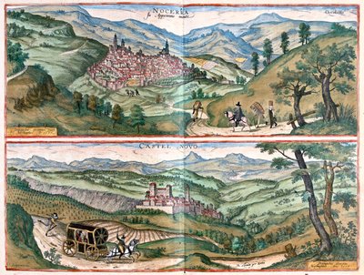 Nocera Umbra - Castelnuovo di Porto, Italie - dans "Civitates Orbis Terrarum" de Georg Braun, Cologne 1617 - Georg Braun