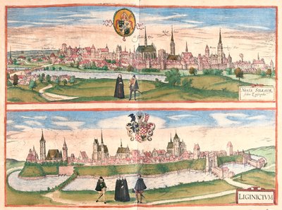 Nysa - Legnica, Pologne - dans "Civitates Orbis Terrarum" de Georg Braun, Cologne 1617 - Georg Braun