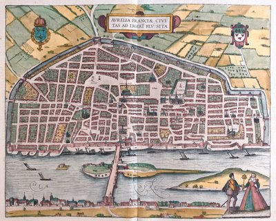 Orléans - France, dans "Civitates Orbis Terrarum" de Georg Braun, Cologne 1617 - Georg Braun