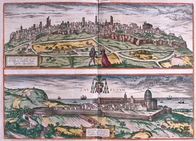 Orvieto - Sanctuaire de Lorette, Italie - dans "Civitates Orbis Terrarum" de Georg Braun, Cologne 1617 - Georg Braun