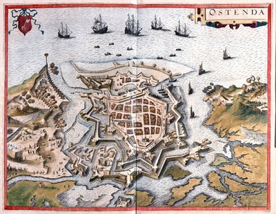 Ostende, Belgique - dans "Civitates Orbis Terrarum" de Georg Braun, Cologne 1617 - Georg Braun