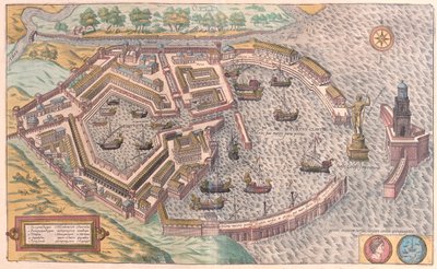 Ostie, Italie - dans "Civitates Orbis Terrarum" de Georg Braun, Cologne 1617 - Georg Braun