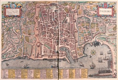 Palerme, Italie - dans "Civitates Orbis Terrarum" de Georg Braun, Cologne 1617 - Georg Braun