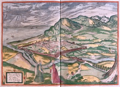 Pesaro, Italie - dans "Civitates Orbis Terrarum" de Georg Braun, Cologne 1617 - Georg Braun