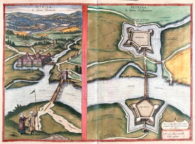 Petrinja, Croatie - dans "Civitates Orbis Terrarum" de Georg Braun, Cologne 1617 - Georg Braun