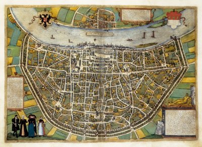 Plan de la ville de Burgos en Espagne - Georg Braun