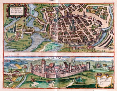 Poznan - Krosno, Pologne - dans "Civitates Orbis Terrarum" de Georg Braun, Cologne 1617 - Georg Braun