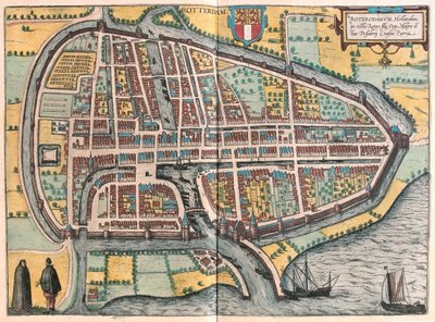Rotterdam, Pays-Bas - dans "Civitates Orbis Terrarum" de Georg Braun, Cologne 1617 - Georg Braun