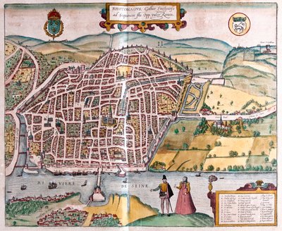Rouen - France, dans "Civitates Orbis Terrarum" de Georg Braun, Cologne 1617 - Georg Braun