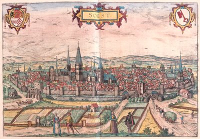 Soest, Allemagne - dans "Civitates Orbis Terrarum" de Georg Braun, Cologne 1617 - Georg Braun