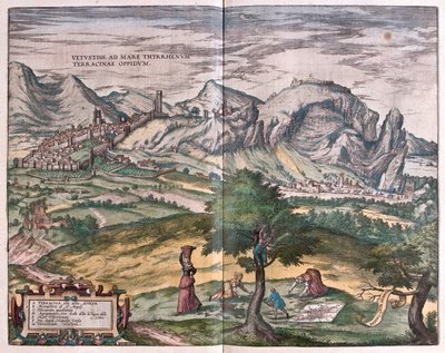 Terracina, Italie - dans "Civitates Orbis Terrarum" de Georg Braun, Cologne 1617 - Georg Braun
