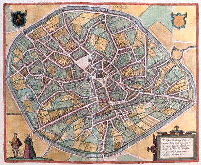 Tirlemont, Belgique, dans "Civitates Orbis Terrarum" de Georg Braun, Cologne 1617 - Georg Braun