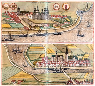 Tonning - Husum, Allemagne - dans "Civitates Orbis Terrarum" de Georg Braun, Cologne 1617 - Georg Braun