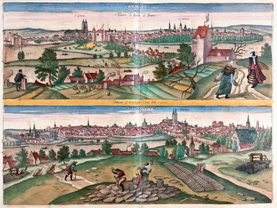 Tours- Angers, le jardin de la France - dans "Civitates Orbis Terrarum" de Georg Braun, Cologne 1617 - Georg Braun