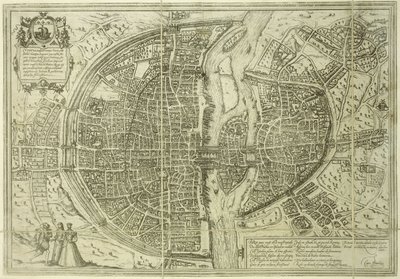 Plan de la ville de Paris, 1572 - Georg Braun