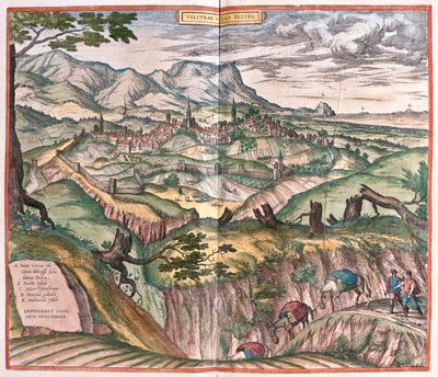 Velletri, Italie - dans "Civitates Orbis Terrarum" de Georg Braun, Cologne 1617 - Georg Braun