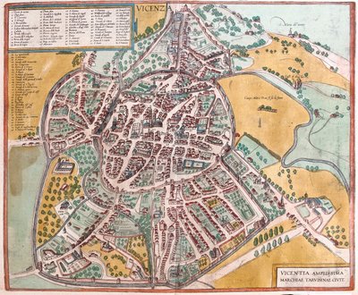 Vicenza, Italie - dans "Civitates Orbis Terrarum" de Georg Braun, Cologne 1617 - Georg Braun