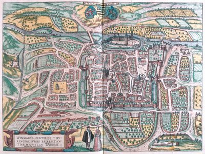 Weimar, Allemagne - dans "Civitates Orbis Terrarum" de Georg Braun, Cologne 1617 - Georg Braun