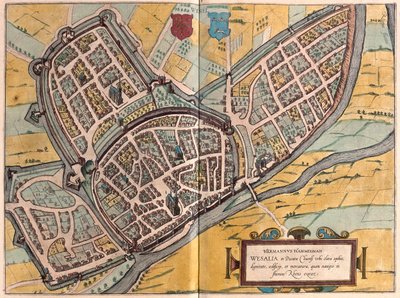 Wesel, en Rhénanie-du-Nord-Westphalie, Allemagne - dans "Civitates Orbis Terrarum" de Georg Braun, Cologne 1617 - Georg Braun