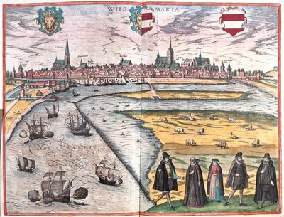 Wismar, Allemagne - dans "Civitates Orbis Terrarum" de Georg Braun, Cologne 1617 - Georg Braun