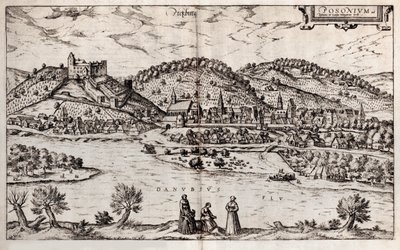 Pressburg Bratislava. De: Civitates orbis terrarium, 1588 - Georg Braun und Franz Hogenberg